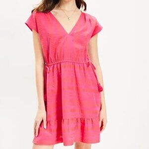 Loft Beach Coverup in Bright Pink and Orange Aztec Woven print - New With Tags